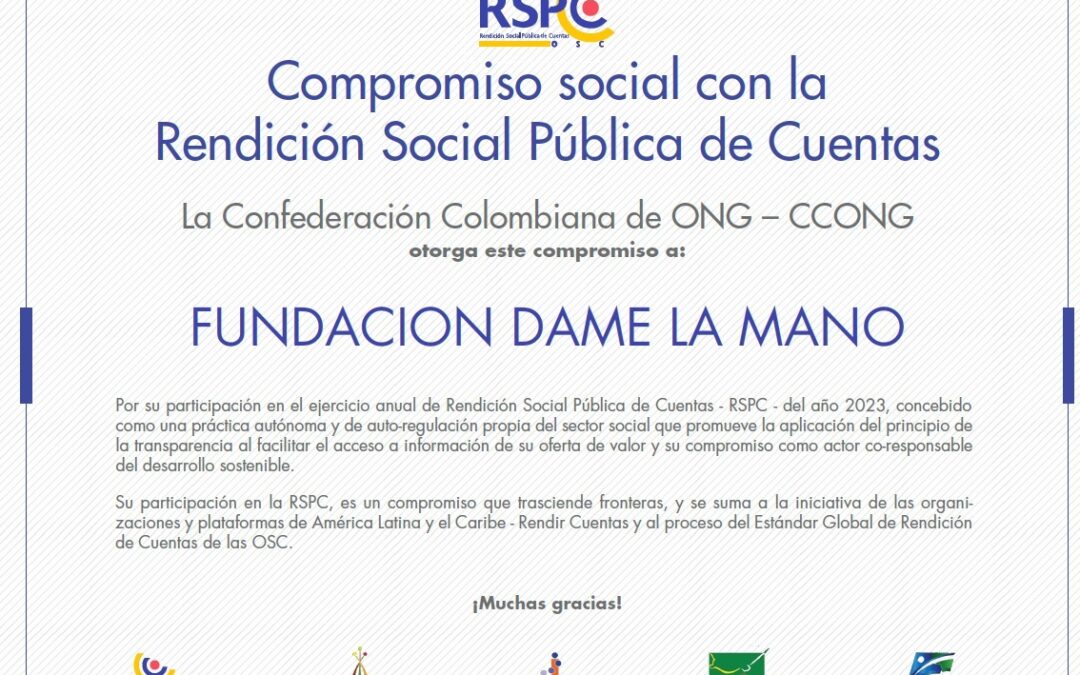 Reconocimiento con la rendición social pública de cuentas